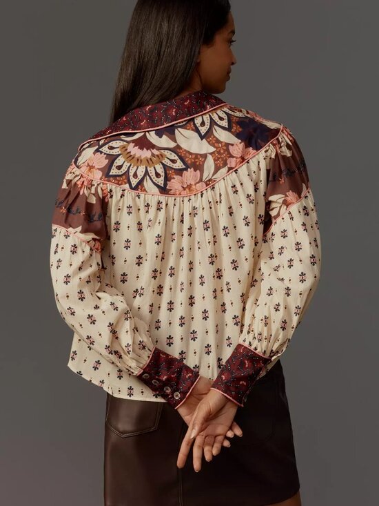 NWT Farm Rio Ainika Chill Blouse | Size M | Anthropologie - Picture 3 of 13
